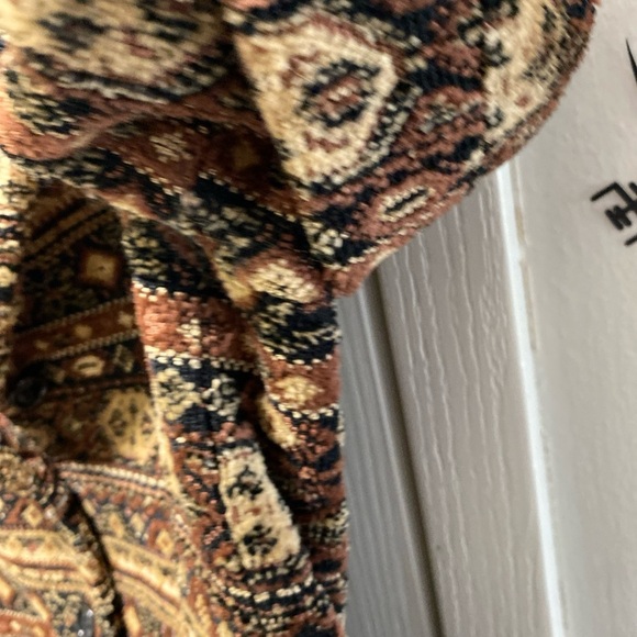 Rare Vintage 70s Anne Klein Tapestry tribal Pattern Blazer Jacket With Pockets 6 - Picture 4 of 14